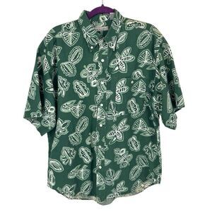 Vintage 90s Bugle Boy Button Down AOP Short Sleeve Chest Pocket Cotton Shirt XL